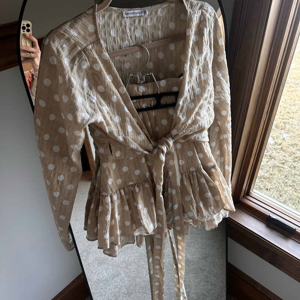 Polka dot skirt set